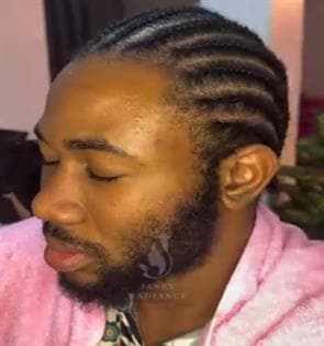 Men's haircut and plaiting
